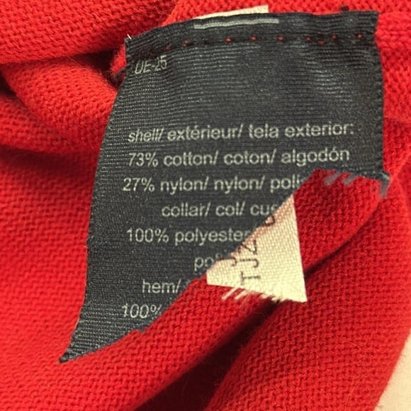 Tommy Hilfiger Solid V-Neck Two in One Red/White Sweater Blouse Large - Picture 6 of 6